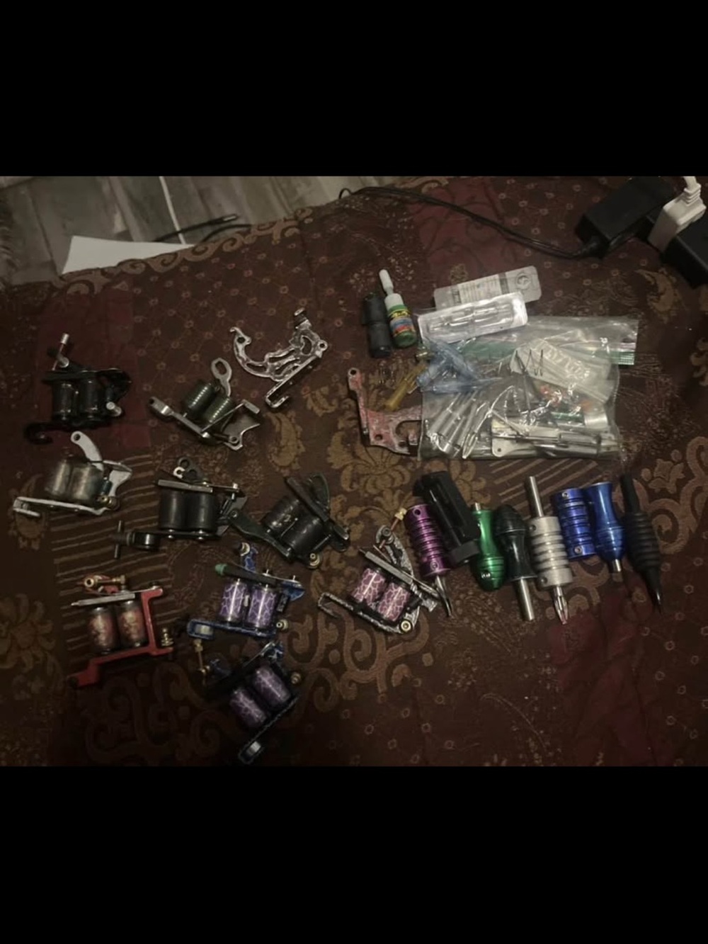 Vintage Tattoo Machines (12 Machines Total!) & Accessories w/ Black Carry Bag!